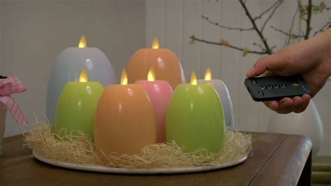 Martha Stewart Set Of 2 4 And 6 Flameless Glossy Finish Figural Eggs