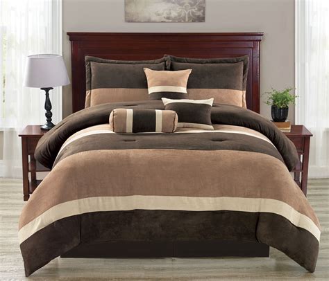 Luxurious King Size 7 Piece Comforter Set Wendy Micro Suede Soft Bed In