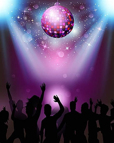 Vector Bar Nightclub Revelers Background Glare Dance Background