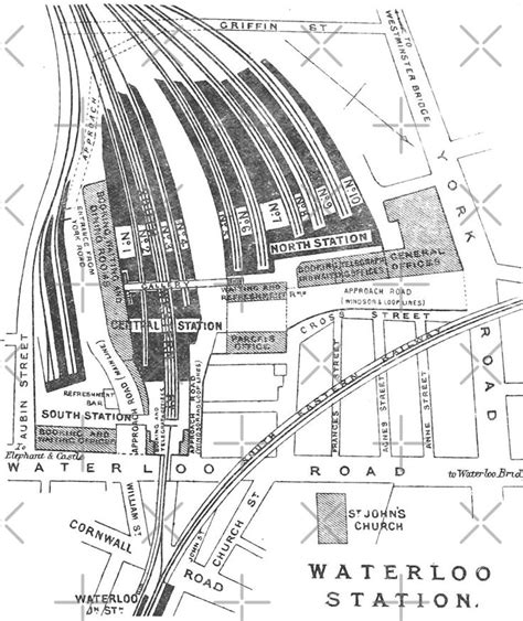 Plan Of Waterloo Station London 1888 By Vloo77 Redbubble In 2020