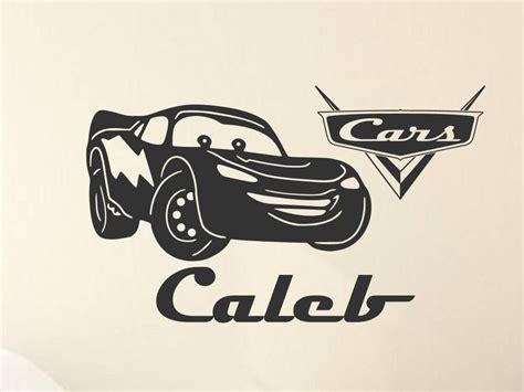 Cars Lightning Mcqueen Personalized Vinyl Wall Decal Disney Drawing