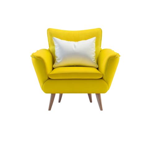 Minimalistic Modern Living Room Yellow Armchair Seat Clipart On