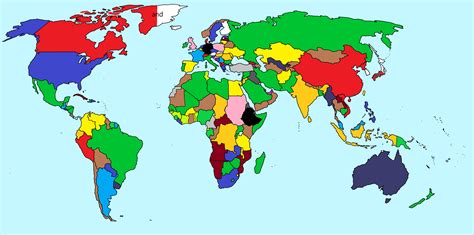 Coloured Map Of The World United States Map