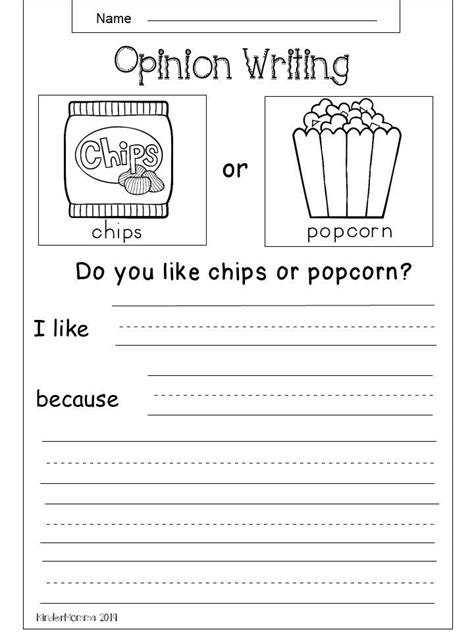 Free Opinion Writing Printable - kindermomma.com | Kindergarten writing