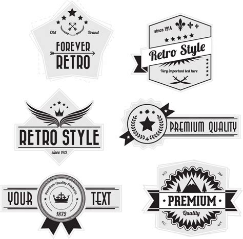 Retro Badges Logo Set Vector Free Download