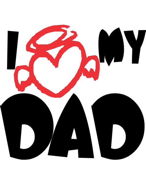 i love you daddy clipart i love you daddy with cute heart fathers day card vector illustration