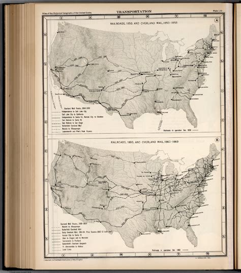 Plate 139 Transportation Railroads 1850 1860 Overland Mail 1850