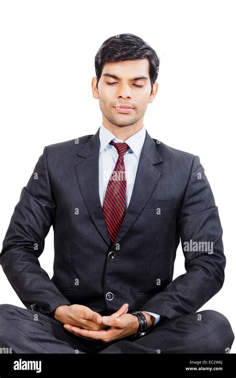 Indian Business Man Yoga Meditation Stock Photo Alamy