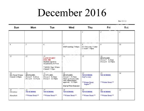 2016 2017 School Calendar Bexley City School District Bexley Oh
