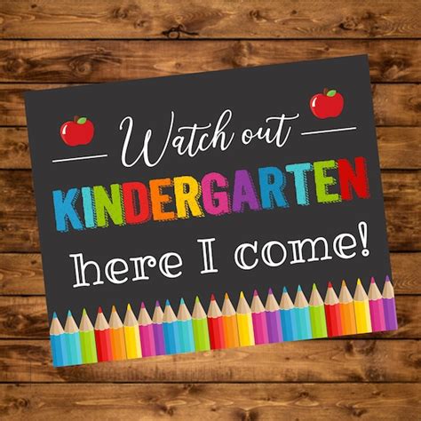 Watch Out Kindergarten Here I Come Photo Prop Instant Download Back