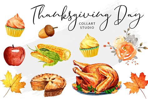 Turkey Clipart Thanksgiving Food Graphic By Collartstudio · Creative