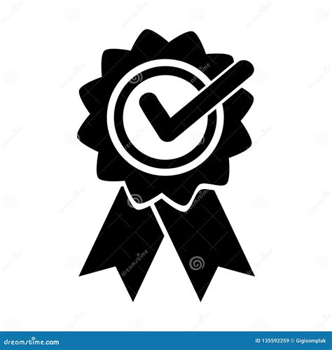 Icono Blanco Y Negro Simple Certificado Ilustración Del Vector