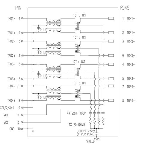 Power over ethernet poeu ubisysco iv generation pinout diagram. 1000 Base-T RJ45 2x6 PoE Integrated Connectors with ...