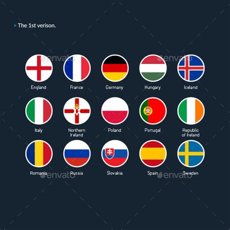 Euro football flags 2021 (2020). 2016 Euro Cup - Football Soccer Team Flags by bvdesign ...