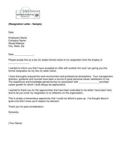 Resignation Letter Examples 30 In Pdf Examples
