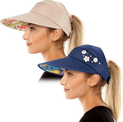 Sun Visor Hats For Women Wide Brim Sun Hat Uv Protection Caps Floppy