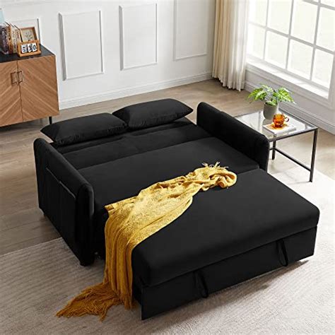 Buy Merax 55 Modern Convertible Er Sofa Bed Velvet Loveseat Sofa