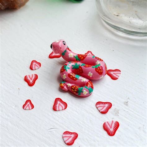 Fruit Clay Snake Figurine Intricate Hand Painted Miniature Etsy