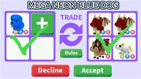 What People Trade For Mega Neon Blue Dog Roblox Adopt Me Youtube