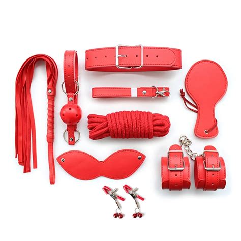 domi 8pcs set pu leather couple bsdm sex accessories bondage leather set