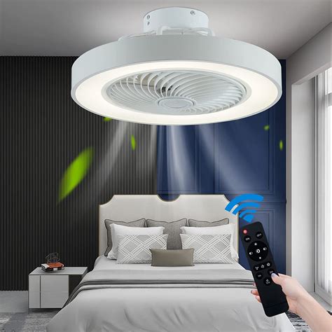 Buy Flush Ceiling Fans With Lights Remote Control 19 7 Bladeless