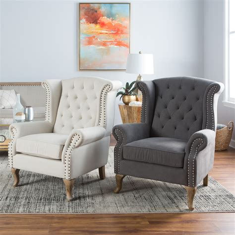 Belham Living Tatum Tufted Arm Chair With Nailheads Accent Chairs At