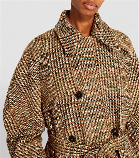 Womens Stella Mccartney Brown Check Double Breasted Coat Harrods Uk