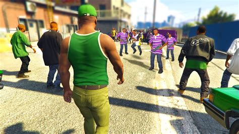 Joining A Gang Franklin Gang Fight Vs Ballas Youtube