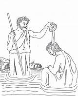 John Baptist Jesus Coloring Water Drawing Pour Head Into Some Netart Getdrawings sketch template