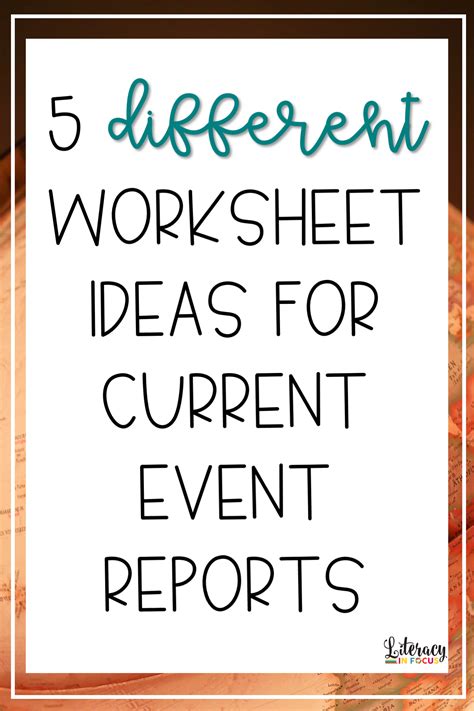 5 Common Core Current Event Reports | Current events worksheet, Current events, Reading 