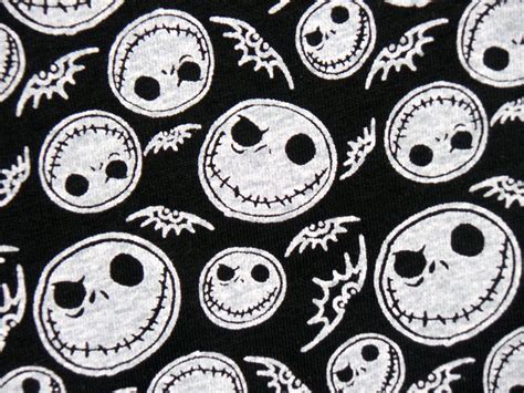 Nightmare Before Christmas Jack Skellington On Black Cotton Jersey Knit