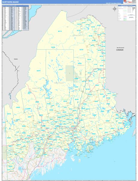 Maine Northern Wall Map Basic Style By Marketmaps Mapsales