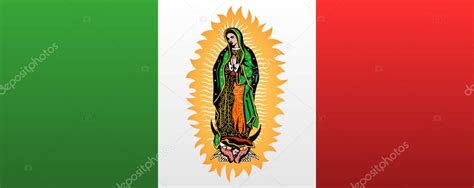 Virgen De Guadalupe Y Bandera Mexicana Vector Ilustraci N