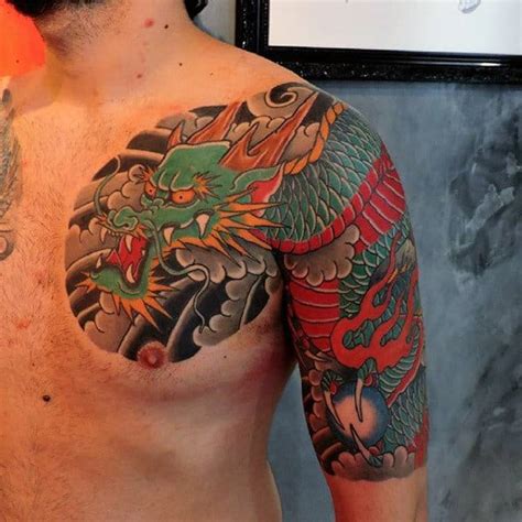 Most guys seem to like tattoo designs that involve skeletons, skulls and other some half sleeve tattoo designs for men are also very striking in color. 30 Dragon Half Sleeve Tattoos For Men - Fire-Spewing Design Ideas