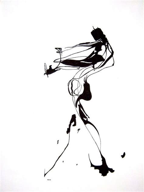 Abstract Human Figure Ink Drawing Illustration Art Drawing Figure