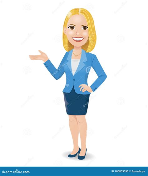 Smiling Business Woman Presenting Stock Vector Illustration Of Beautiful Corporate 105855090