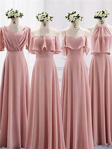Elegant Blush Pink Mismatched Bridesmaids Dress In 2021 Blush Pink