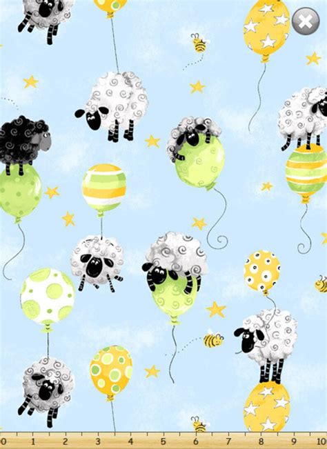 Lewe The Sheep Fabric By Half Yard Susybee Cotton Sheep On Etsy