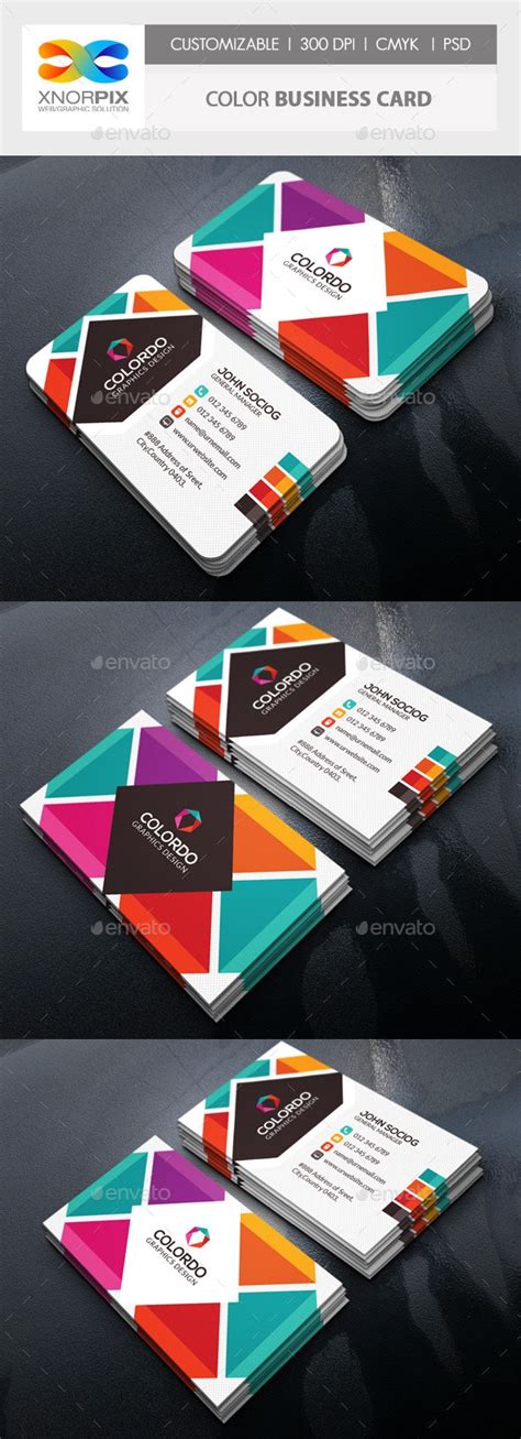 Color Business Card Print Templates Graphicriver