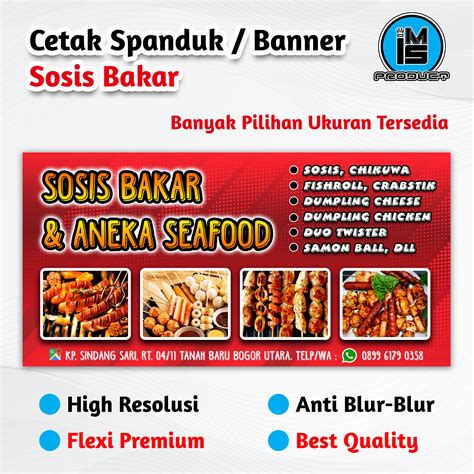 Cetak Spanduk Banner Sosis Bakar Dan Aneka Seafood Lazada Indonesia