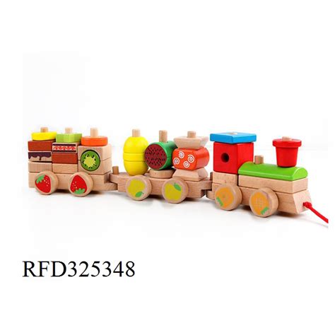 Educational Toy Blocks Toys Wooden Stacking Train Set For Kids China