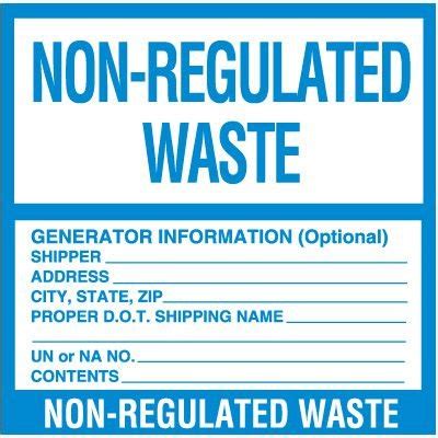 Non Regulated Waste Labels Emedco