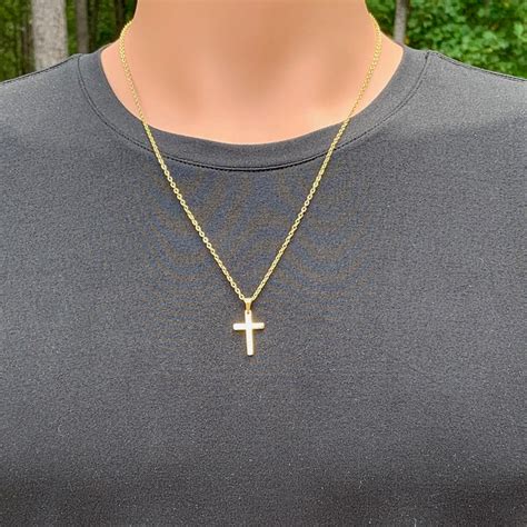 Gold Stainless Steel Cross Necklace For Men And Babes Etsy De