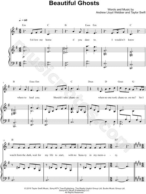 Beautiful Ghosts Sheet Music By Taylor Swift Sheet Music