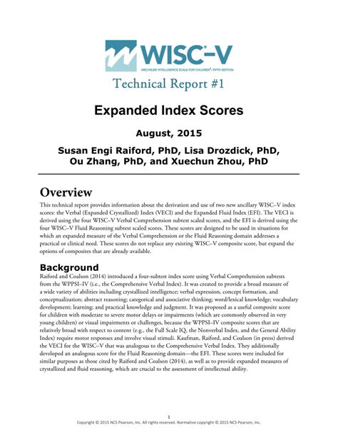 Wppsi Iv Report Template