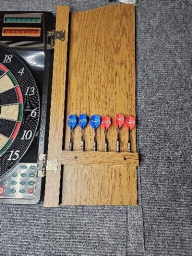 Halex Electronic Dart Board Wood Cabinet Manchester Dartboard