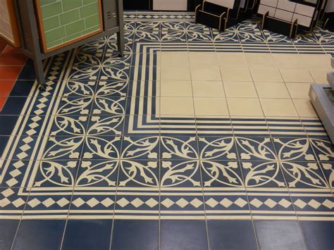 Handmade Encaustic Tiles Blue And Cream Floor 1001 Db Plain Tile