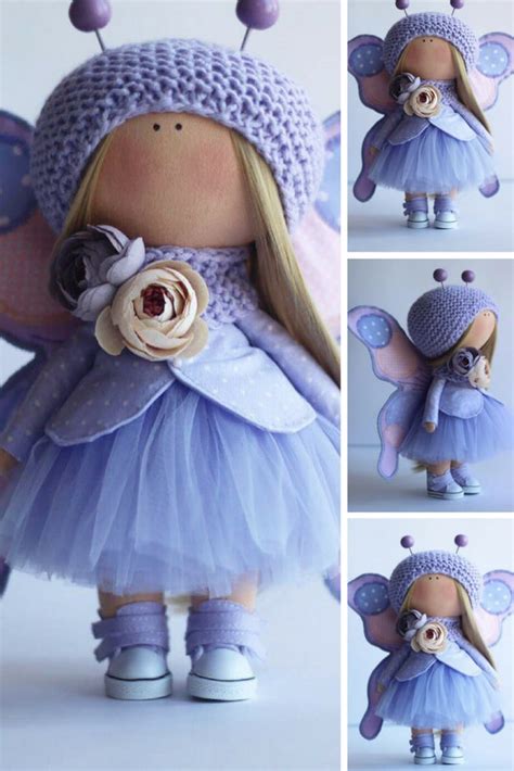 Butterfly Doll Handmade Doll Rag Doll Bambole Textile Doll Etsy