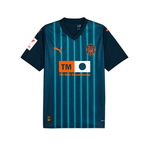 Jersey Puma Valencia Cf Away Jersey 2023 2024 Marine Blue Ultra Orange