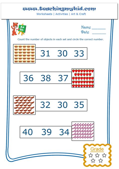 Math Worksheet For Kids Count And Circle The Number 4